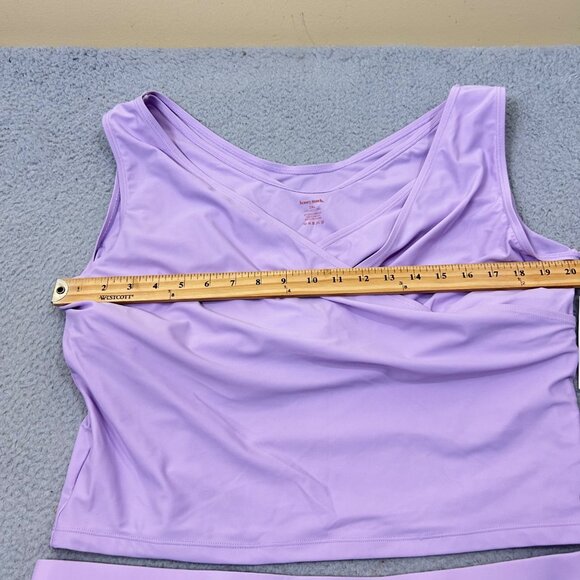 Honey Mark Swim Set 2XL Lavender Sugar Skort & Basil Wrap Top 2 Piece Set NEW - Picture 12 of 15